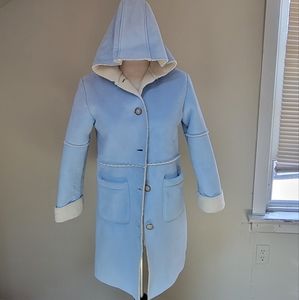 Gap girl coat powder blue hood